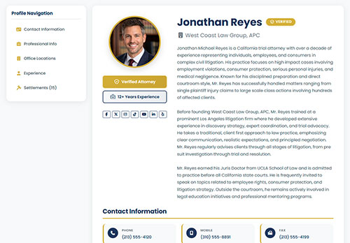 Professional Profile Preview